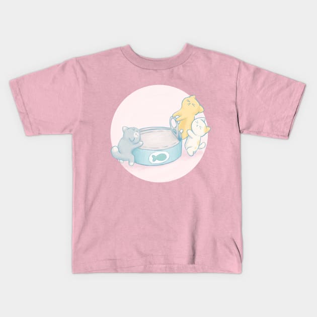 We want our tuna - Cute little cats Kids T-Shirt by MoonArtGlitch